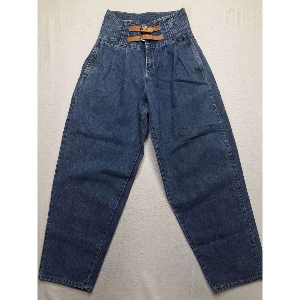 90s ROBIN ROSS Baggy Jeans Women 9/10 (26x30) Pinch Waist Taper Leg Barrel